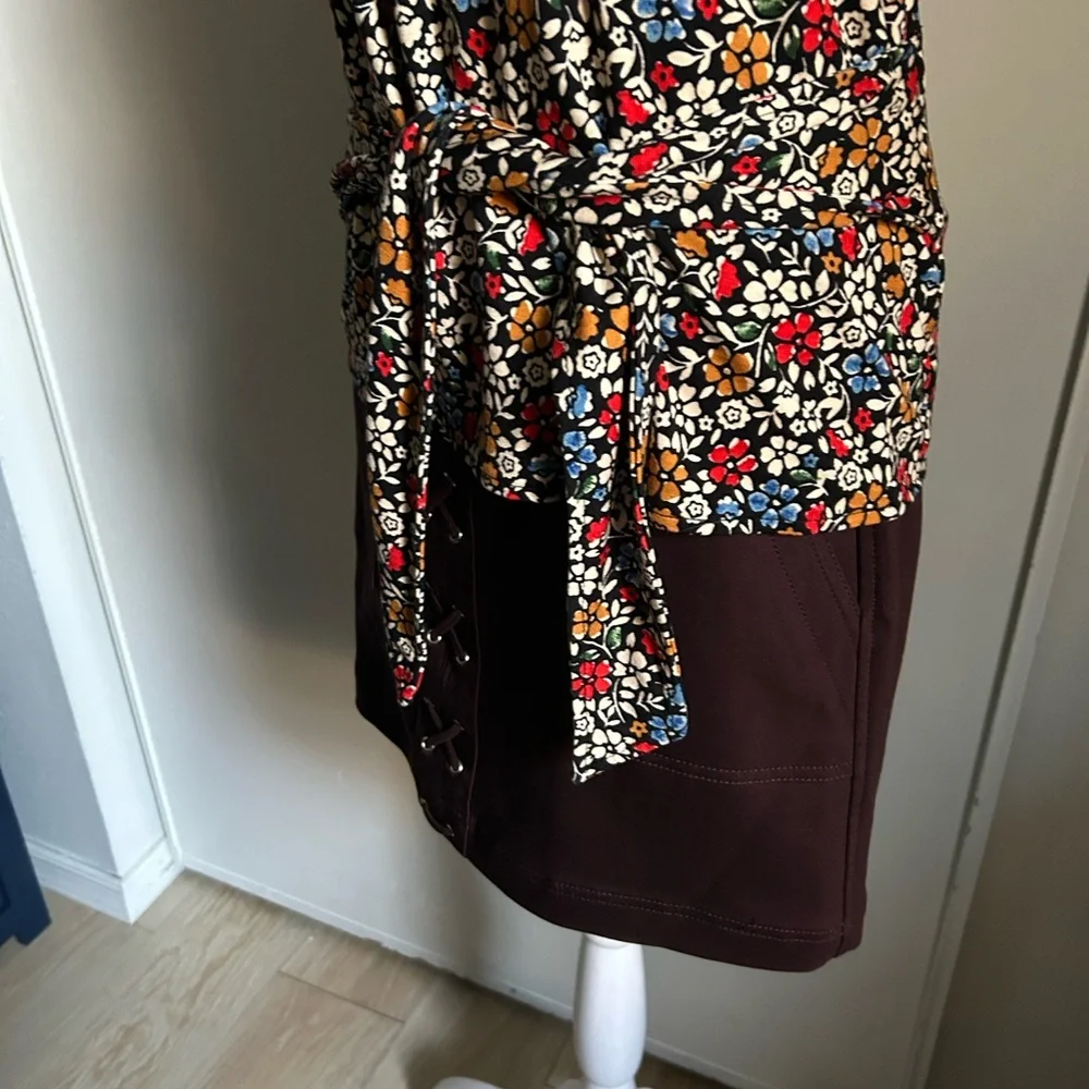 Maeve by Anthropologie Cap Sleeve Floral Print Tie Waist Back Wrap Blouse - Picture 3 of 14